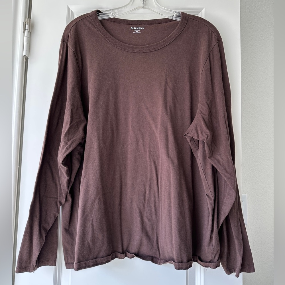 💚Old Navy Chocolate Brown Crew Neck Top